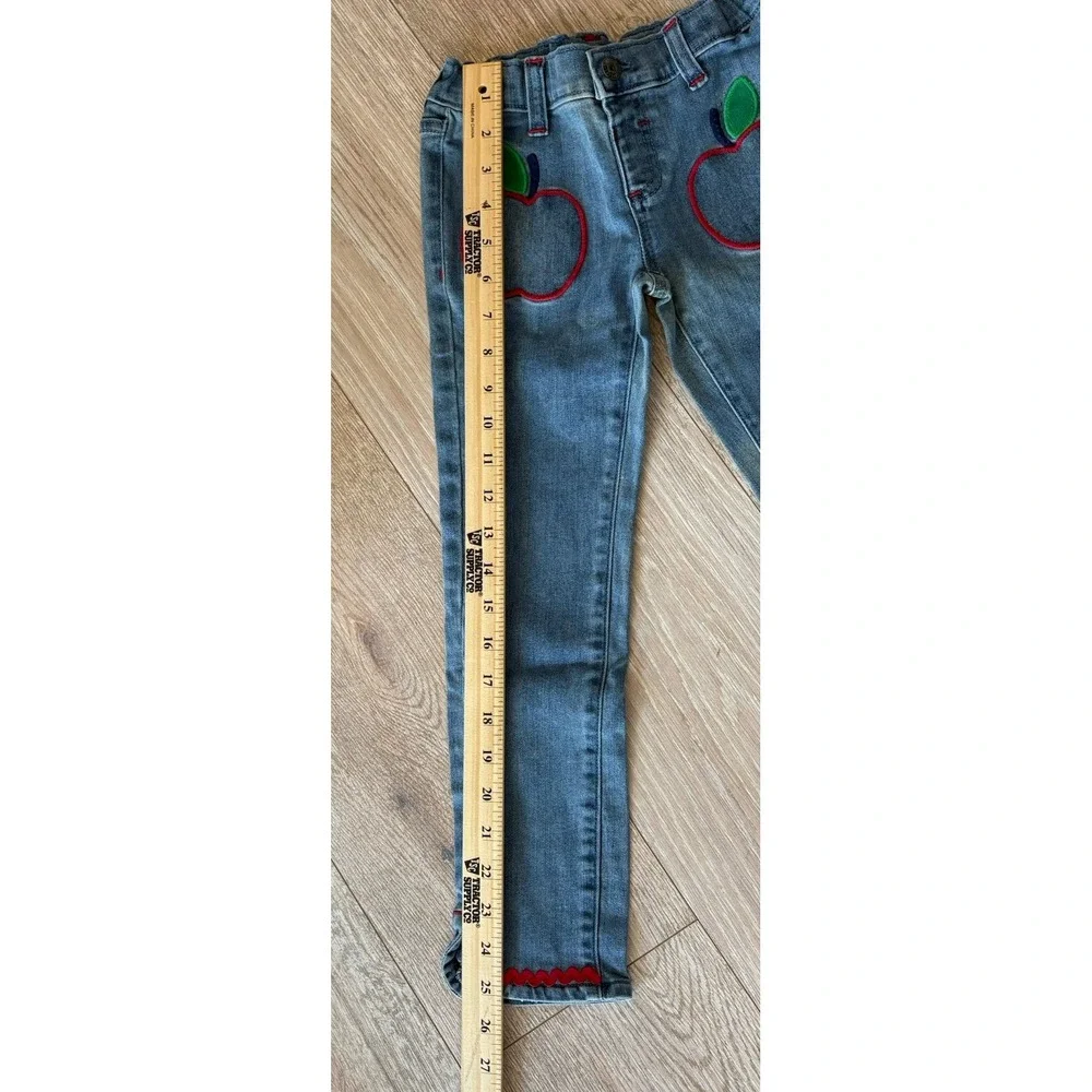 Gymboree 2007 Apple Patch Jeans Girls 6 Cottagecore Kid Retro Y2K Fruitcore